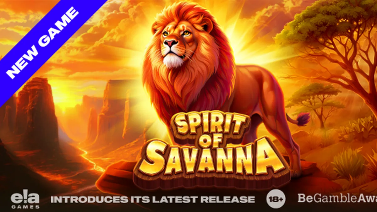 Spirit of Savanna slot game interface na nagpapakita ng mga hayop at wild symbols